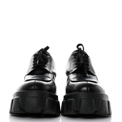 Prada Spazzolato Rois Monolith 55mm Derby Loafers 39 Black 2 of 11