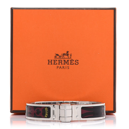 Hermes Enamel Printed Narrow Mors A Jouet Tatoo Hinged Bracelet S Tropical Club 7 of 7