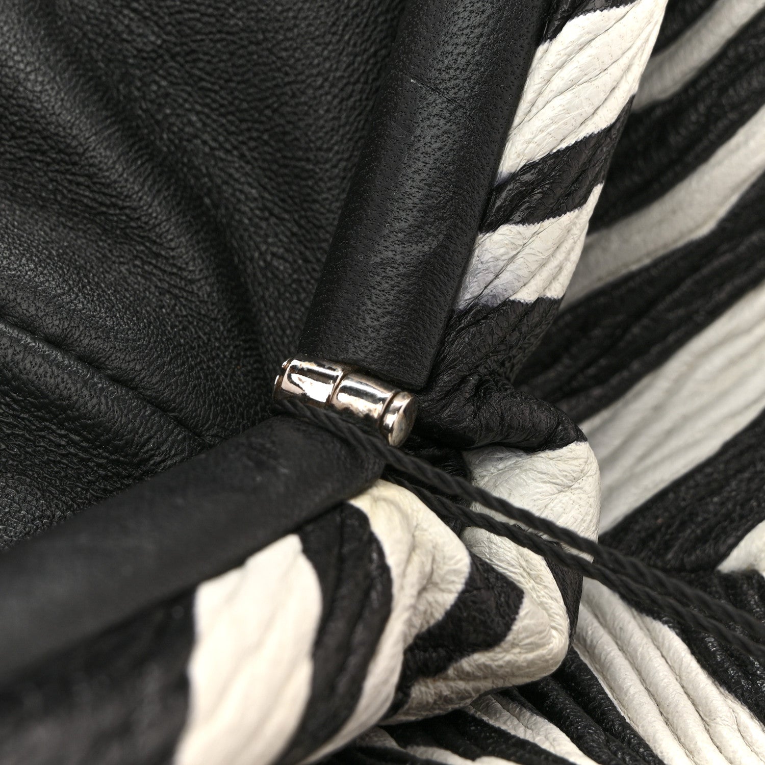 Bottega Veneta Nappa Zebra Print The Pouch Oversized Clutch White Black 13 of 13