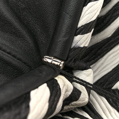 Bottega Veneta Nappa Zebra Print The Pouch Oversized Clutch White Black 13 of 13