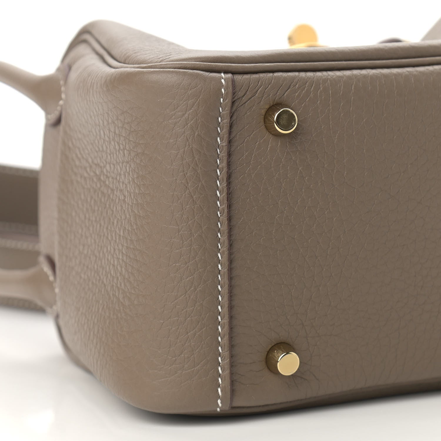 Hermes Taurillon Clemence Mini Lindy 20 Etoupe 9 of 11