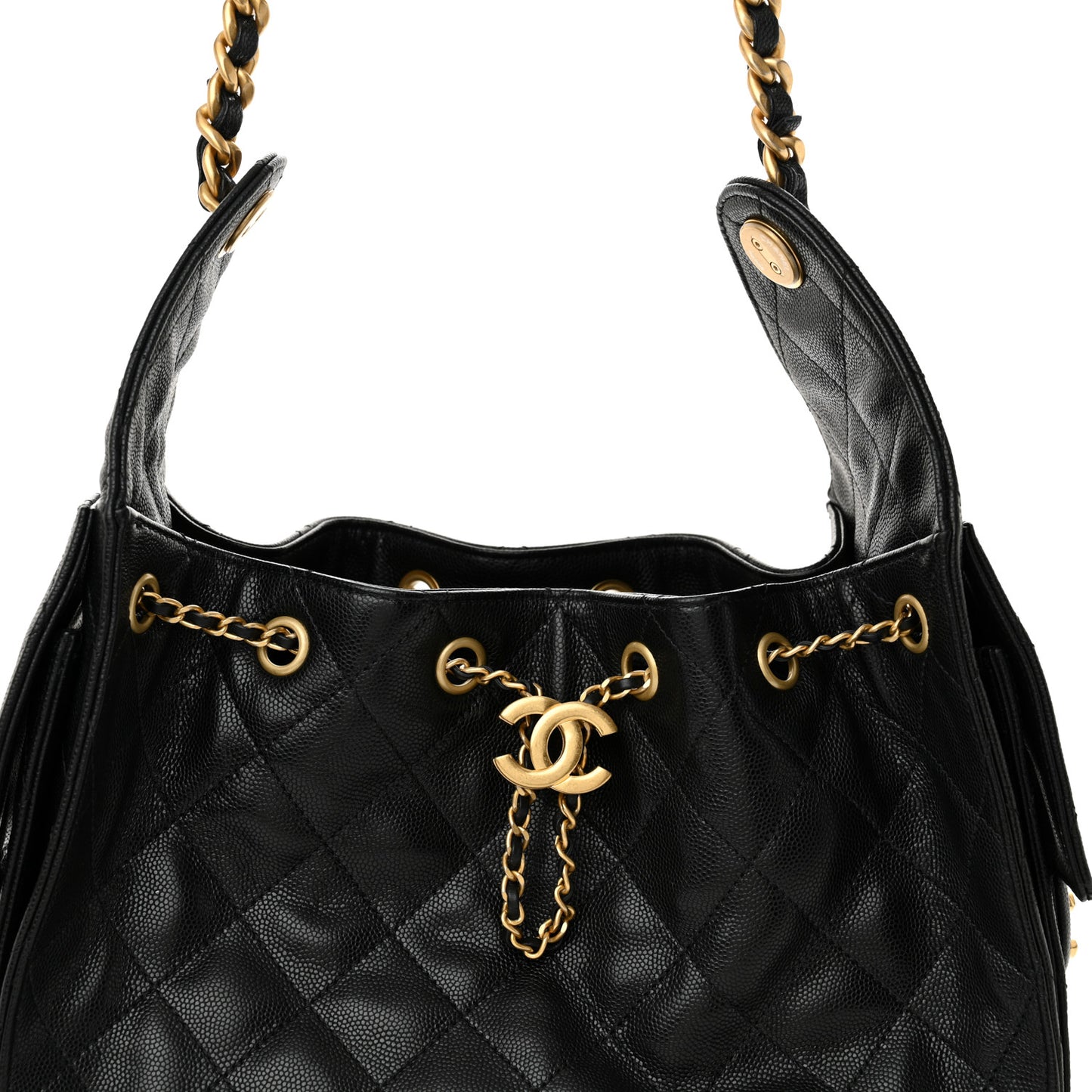 Caviar Quilted Small Chanel 25 Handbag Black