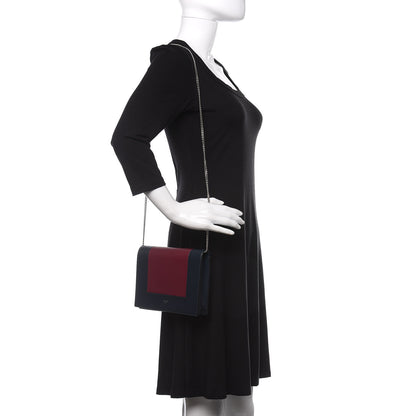 Celine Smooth Lambskin Frame Evening Chain Clutch Steel Blue Plum 2 of 10