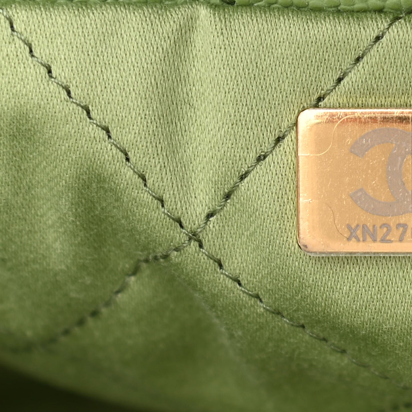 Shiny Caviar Quilted Small Chanel 22 Green