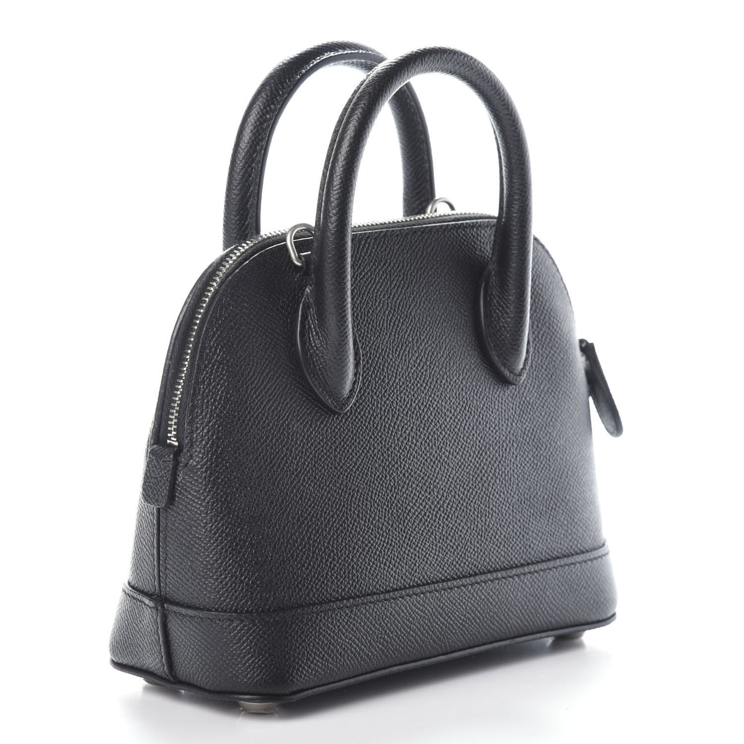 Signature Grained Calfskin XXS Ville Top Handle Bag Black