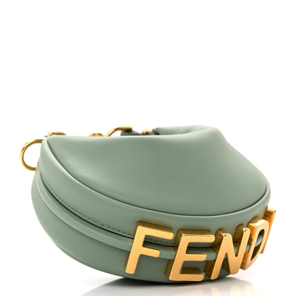 Fendi Vitello Grace New Matte Nano Fendigraphy Hobo Charm Menta 4 of 11