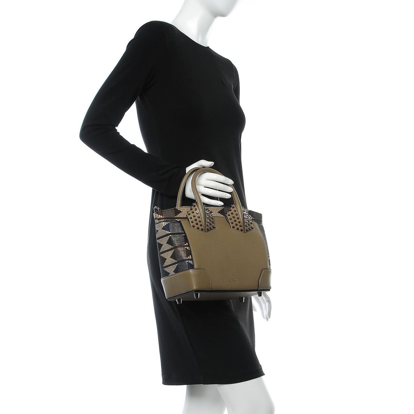 Afridiam Fabric Calfskin Small Eloise Hobo Black Dune
