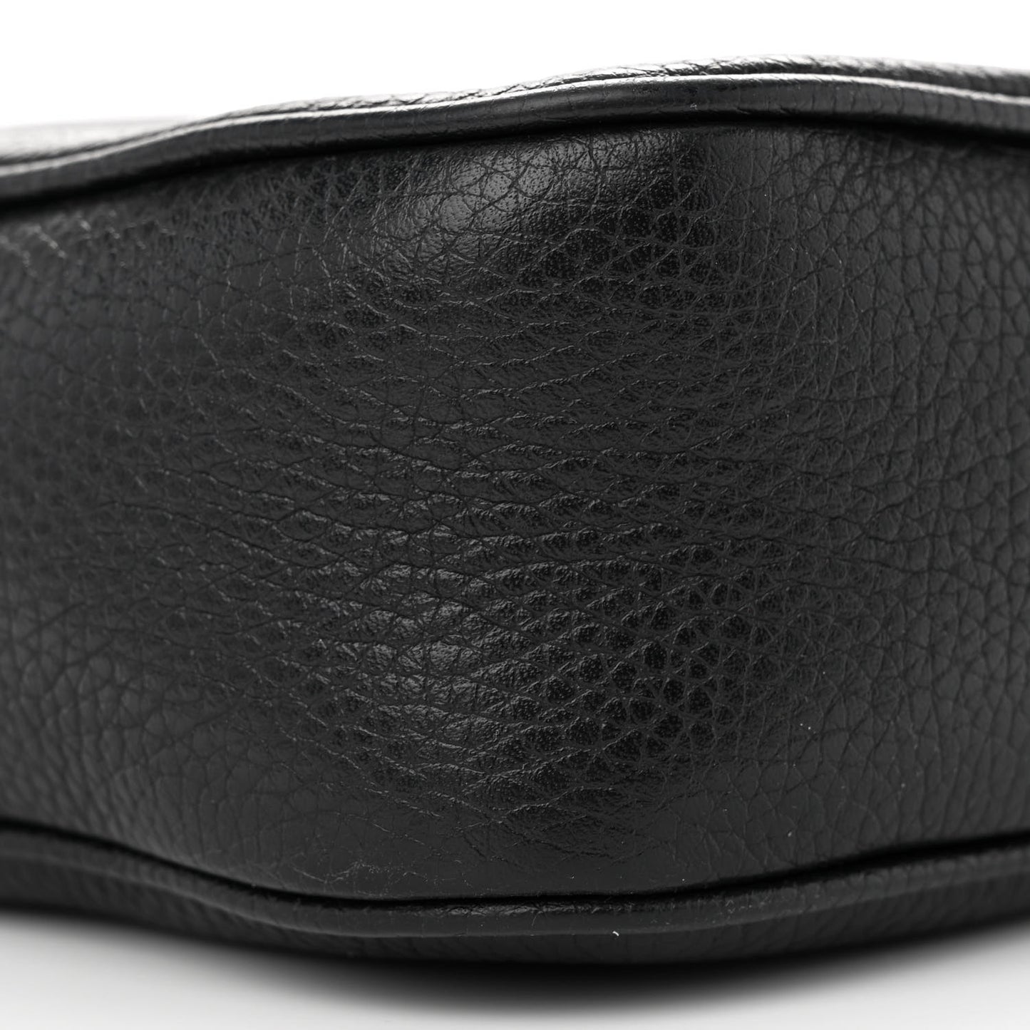 Pebbled Calfskin Small Soho Disco Bag Black