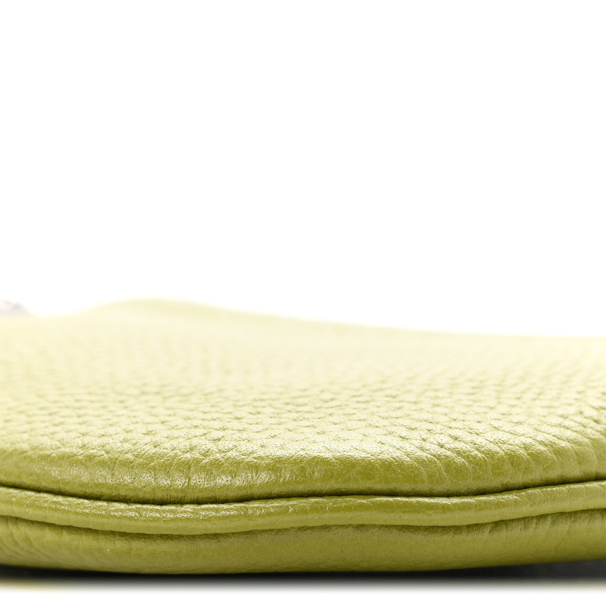 Pebbled Calfskin Mini B Shoulder Bag Olive Green