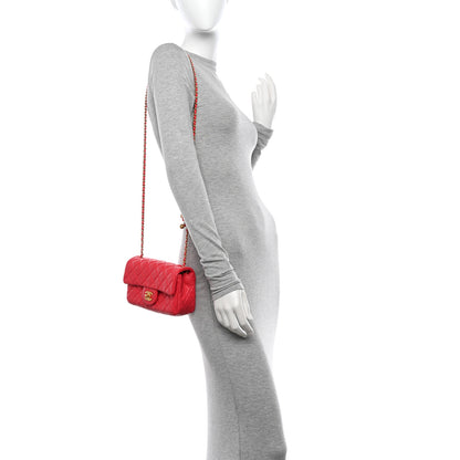 Chanel Lambskin Quilted Mini Rectangular Pearl Crush Flap Red 2 of 11