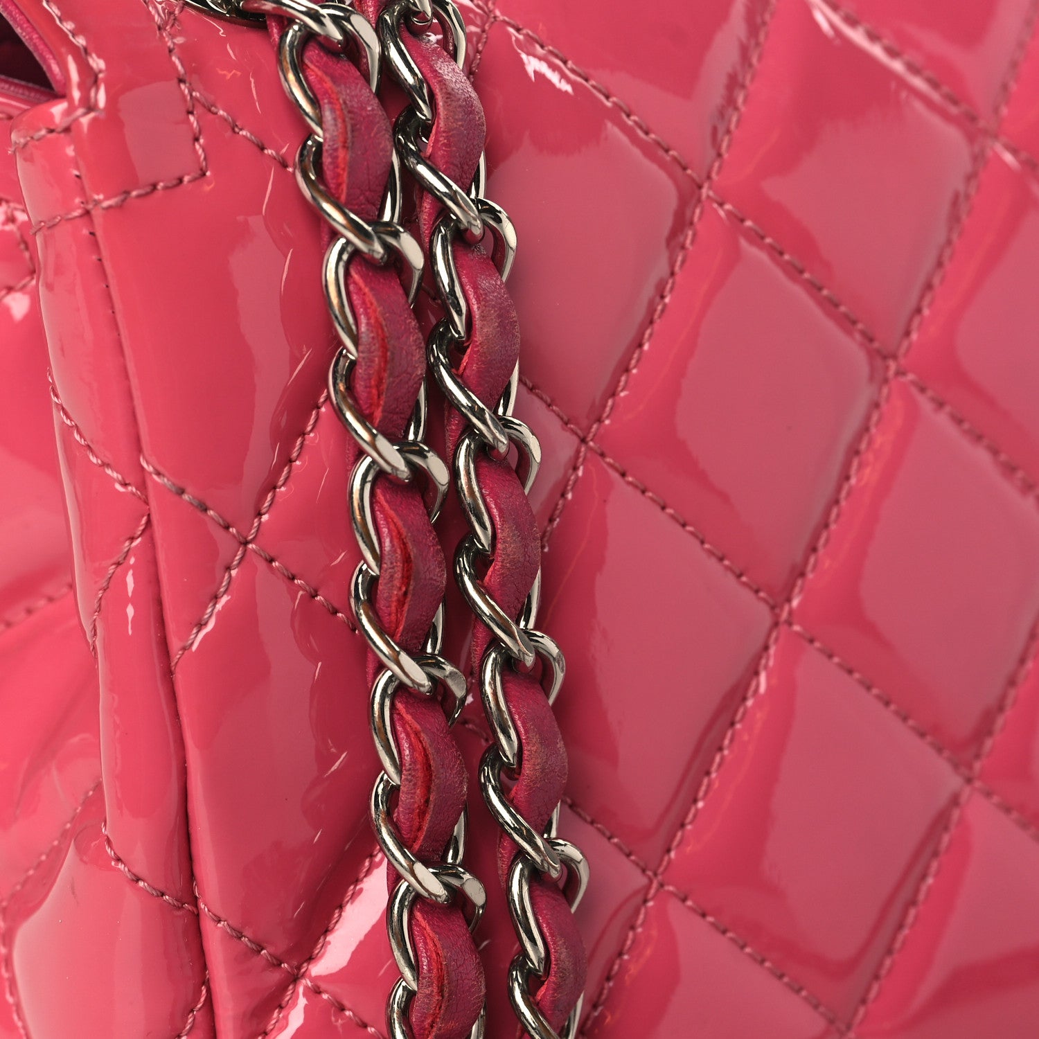 Chanel Patent Quilted Large Coco Shine Flap Pink 11 of 11