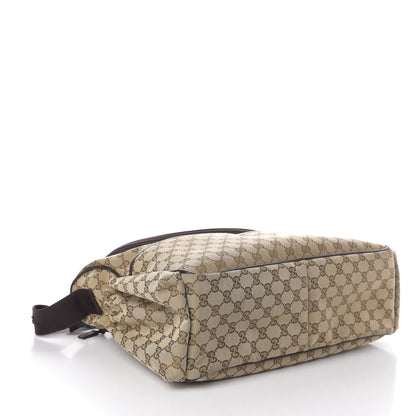 Gucci Monogram Natural Pigskin Large Diaper Bag Beige Ebony Cocoa Dark Chocolate 5 of 10