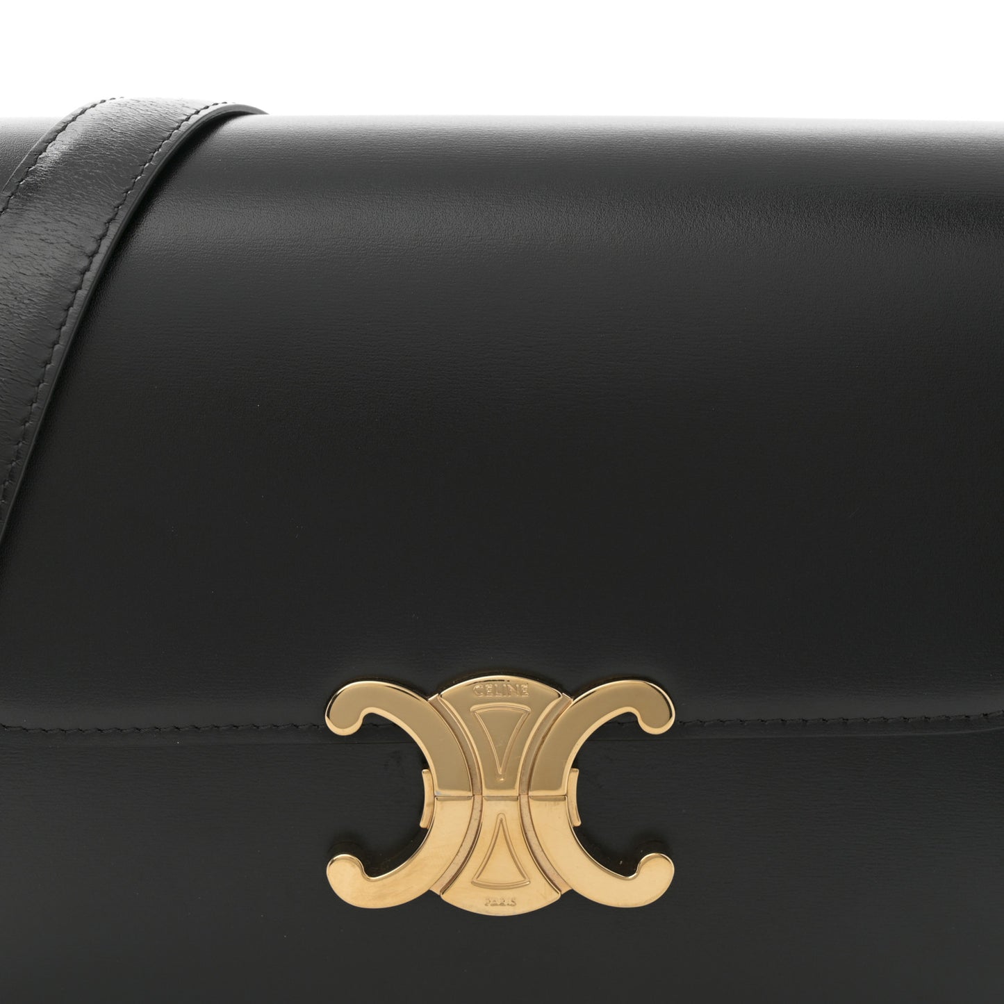 Shiny Calfskin Medium Triomphe Black
