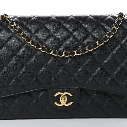 Chanel Caviar Quilted Maxi Double Flap Black 8 of 13