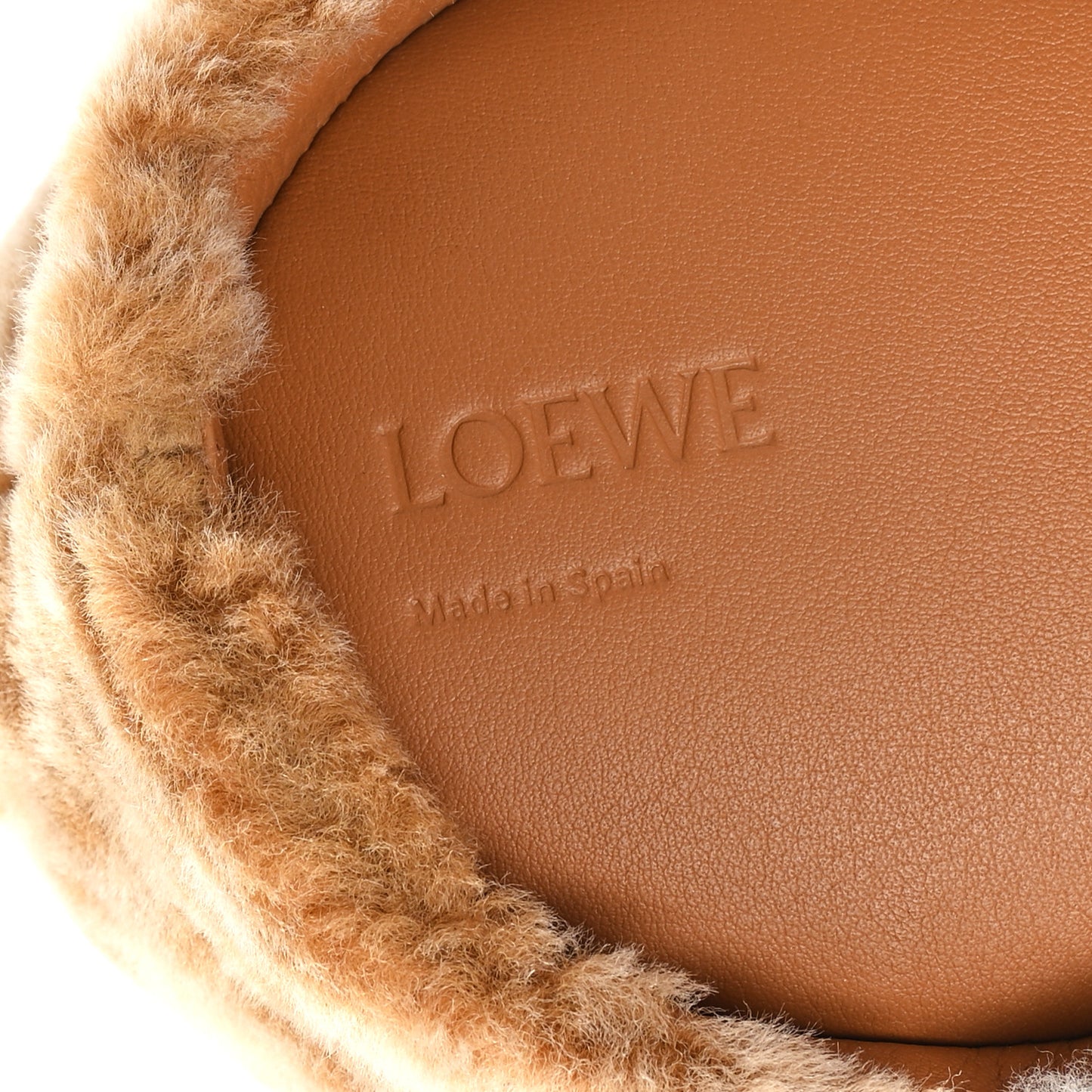 X SUNA FUJITA Shearling Hamster Crossbody Bag Natural