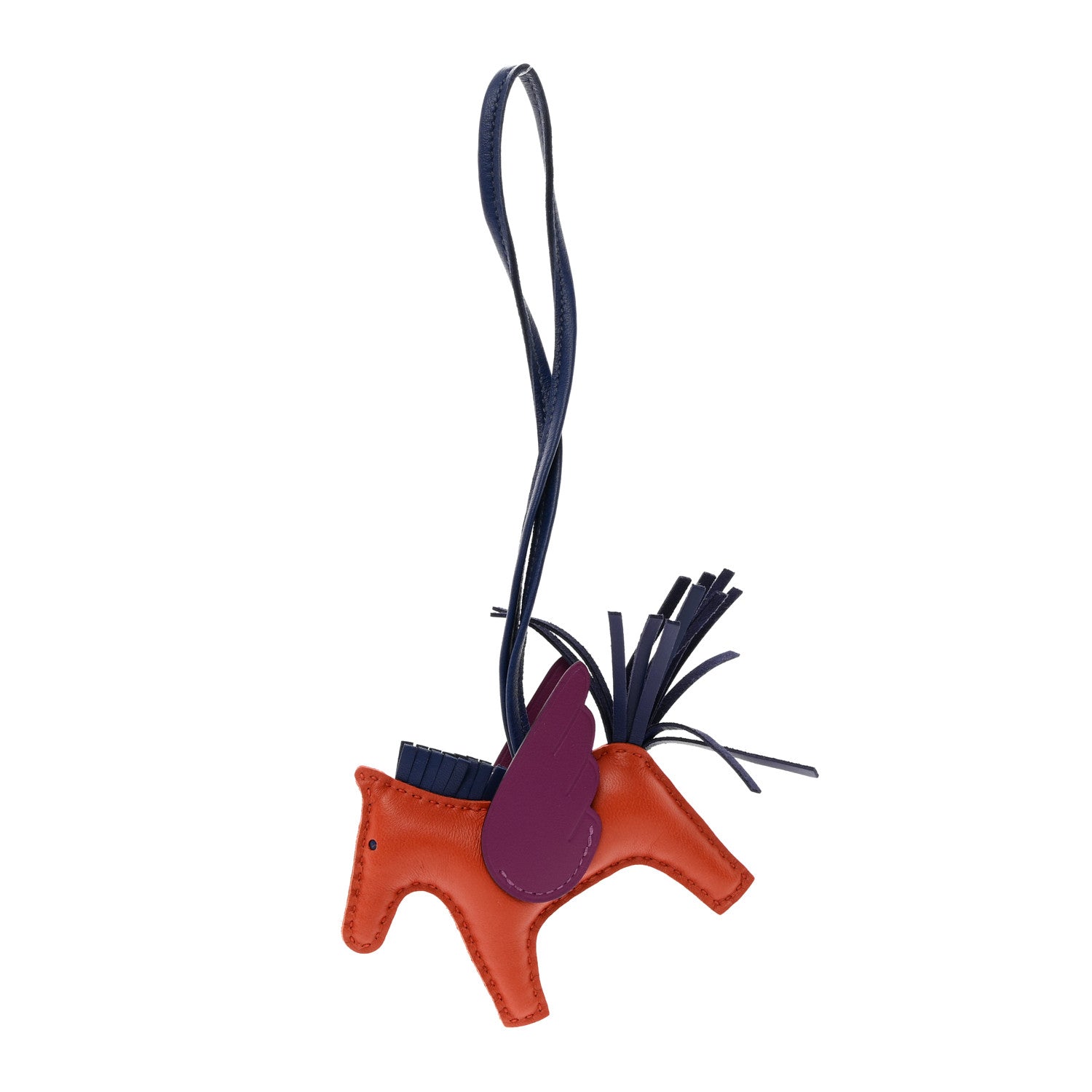 Hermes Milo Lambskin Grigri Rodeo Pegase Horse Bag Charm PM Cornaline Bleu Saphir Anemone 1 of 5