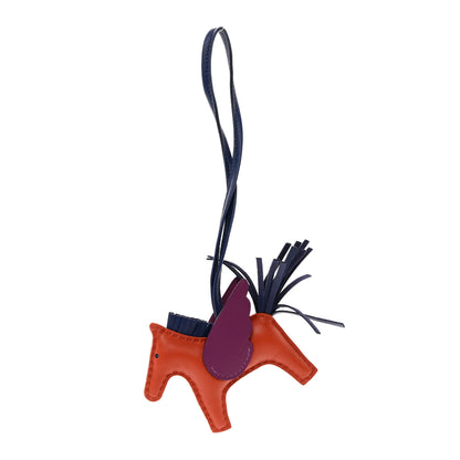 Hermes Milo Lambskin Grigri Rodeo Pegase Horse Bag Charm PM Cornaline Bleu Saphir Anemone 1 of 5