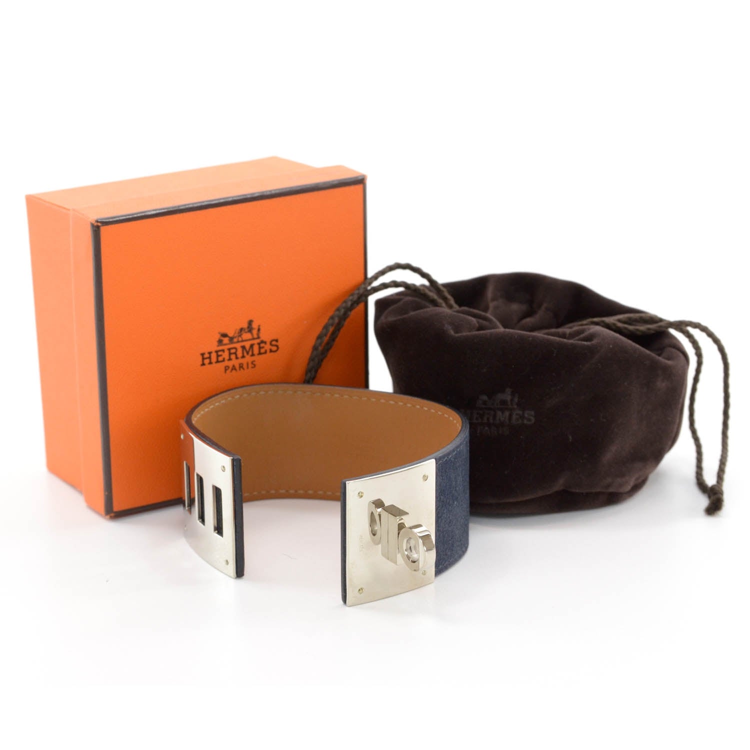 Hermes Taurillon Gaucho Kelly Dog Bracelet Bleu Abysse 3 of 6