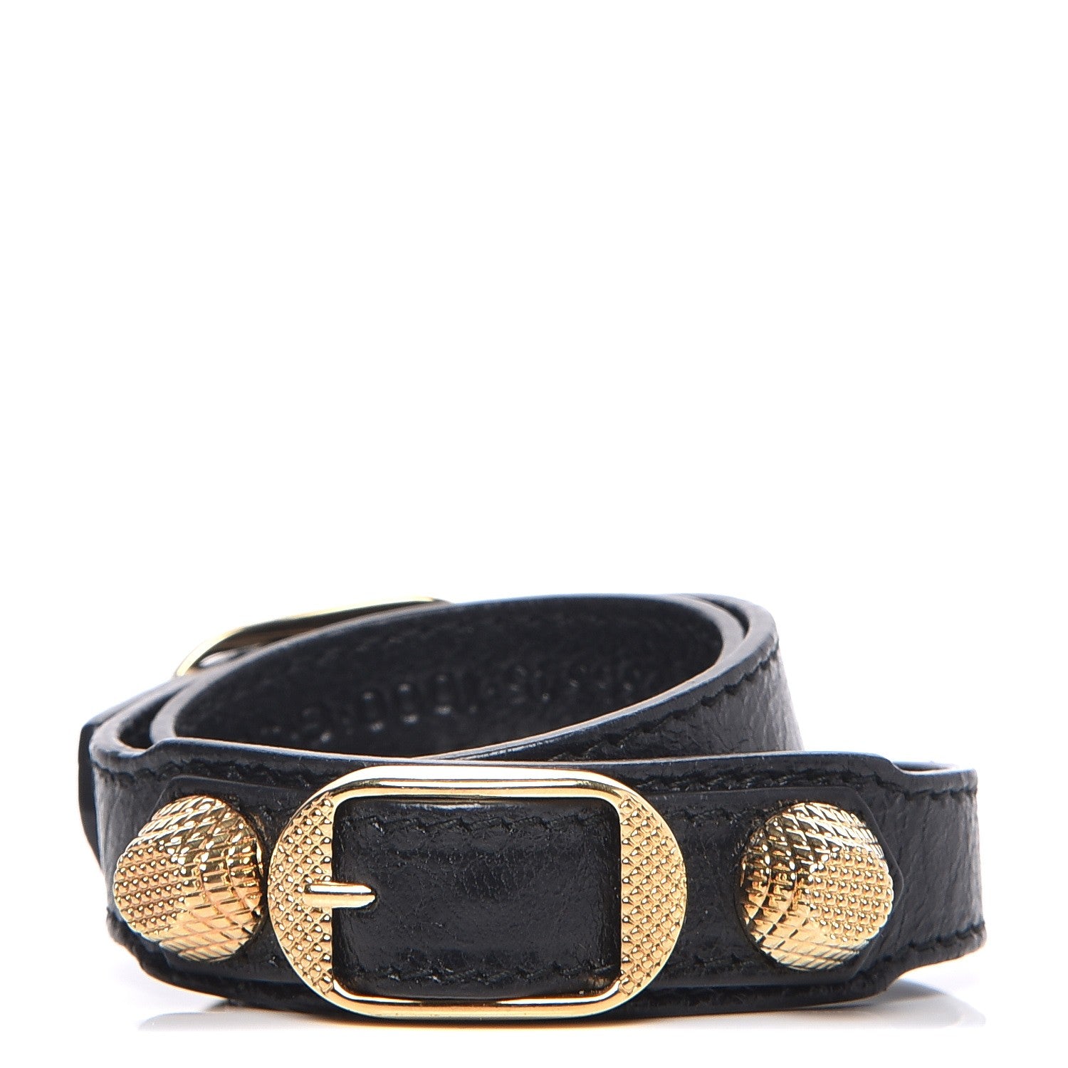 Balenciaga Agneau Giant 12 Gold Hardware Triple Tour Bracelet S Black 1 of 7