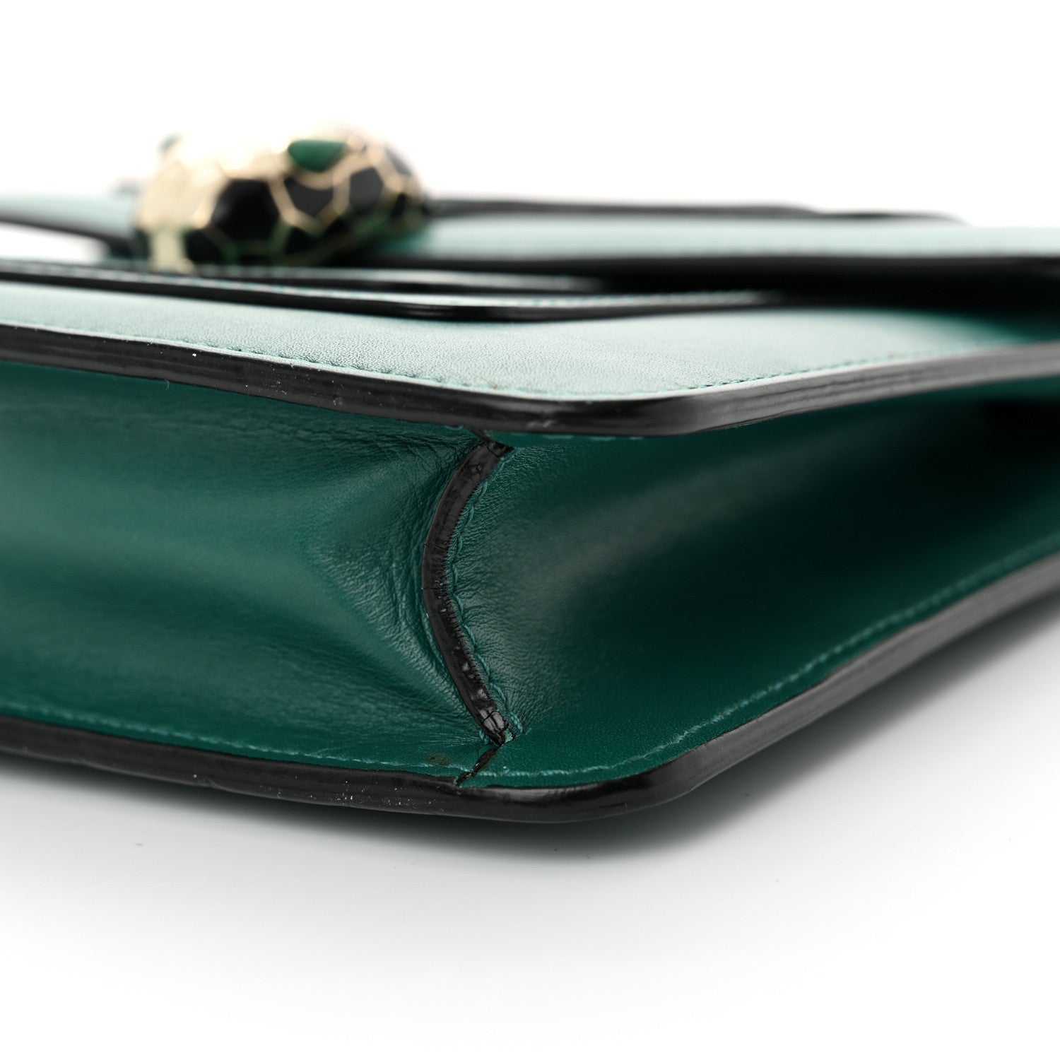 Bulgari Calfskin Small Serpenti Forever Snake Strap Crossbody Bag Emerald Green 10 of 12