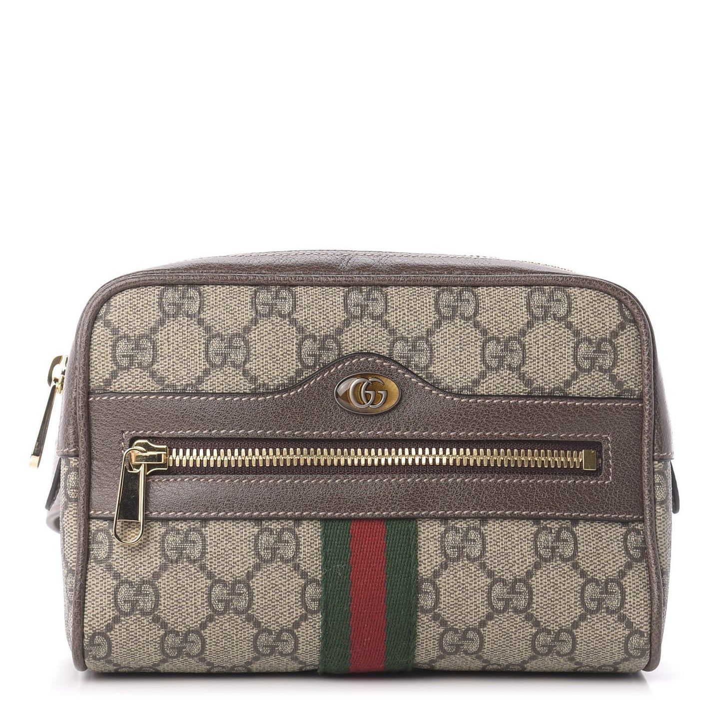 GG Supreme Monogram Web Small Ophidia Belt Bag 75 30 Dark Brown