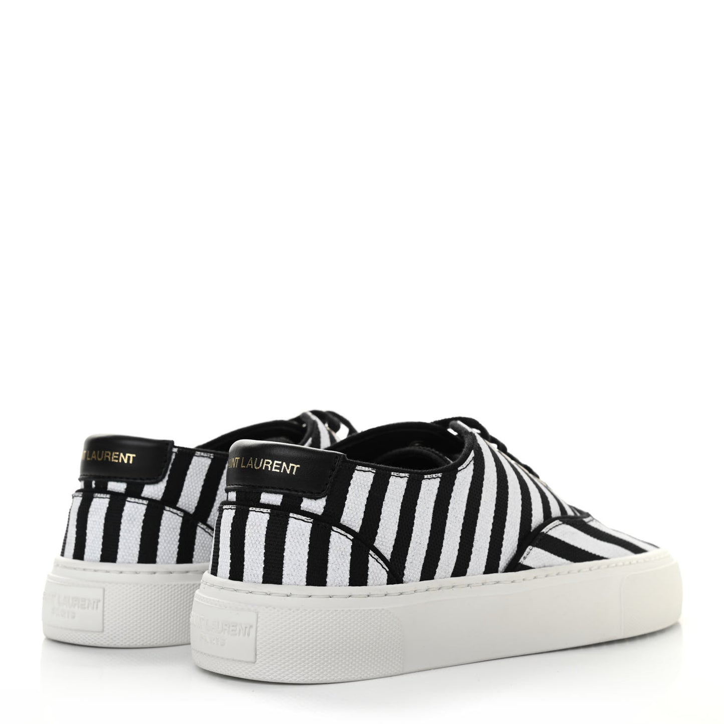 Canvas Striped Venice Low Top Sneakers 36 Black White