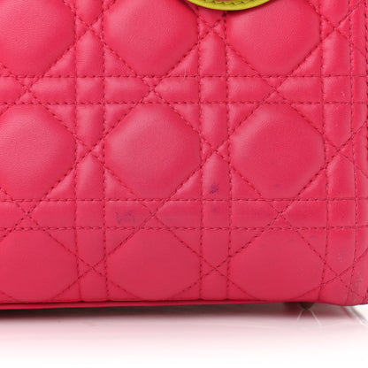 Christian Dior Lambskin Cannage Medium Tri-Color Lady Dior Pink Blue Yellow 13 of 15