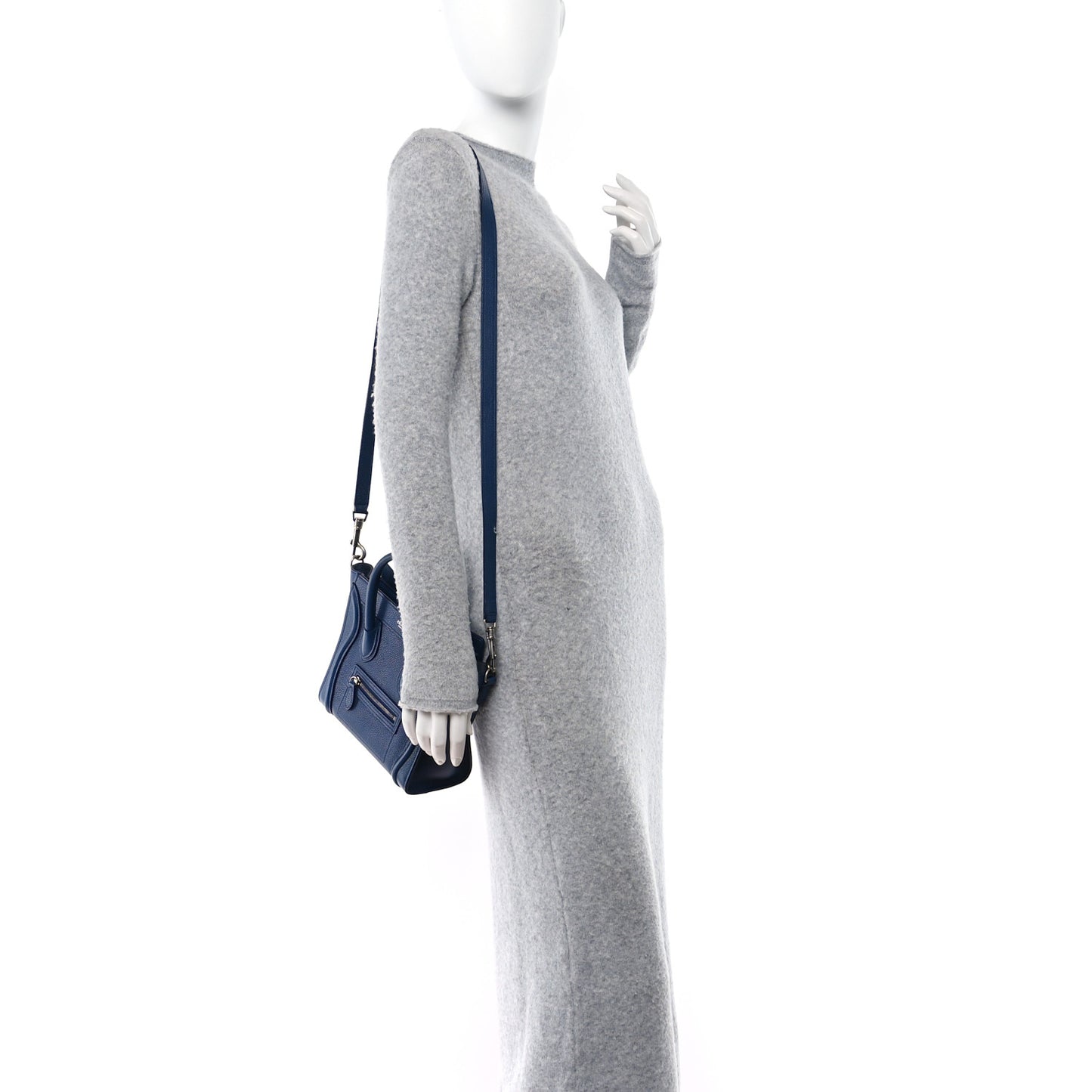Drummed Calfskin Nano Luggage Indigo