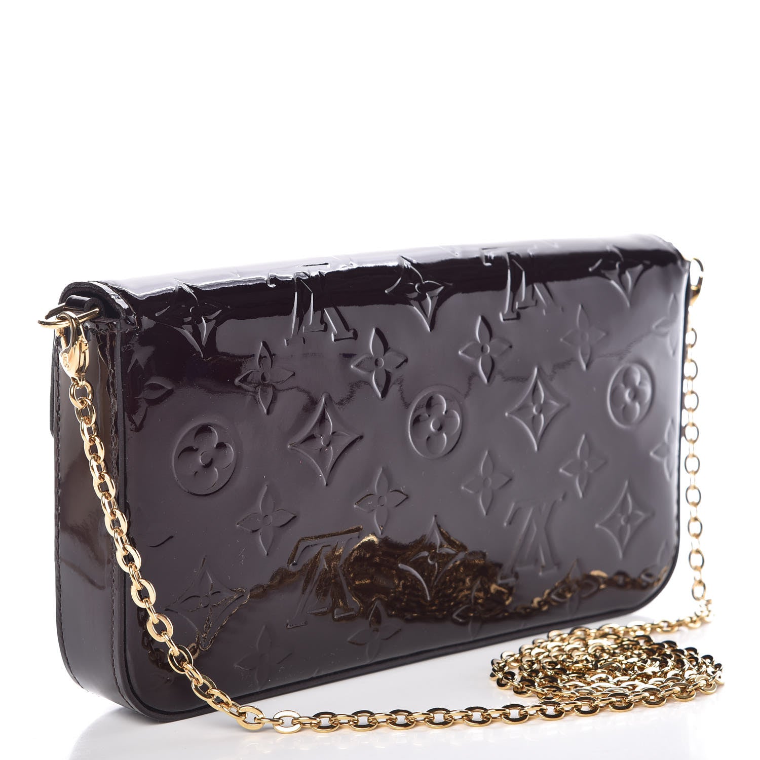 Louis Vuitton Vernis Pochette Felicie Chain Wallet Amarante 4 of 11