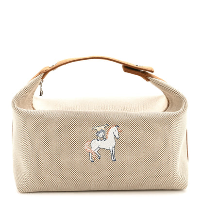 Hermes Canvas Large Bride-A-Brac Cabriole Case Biscuit 1 of 7