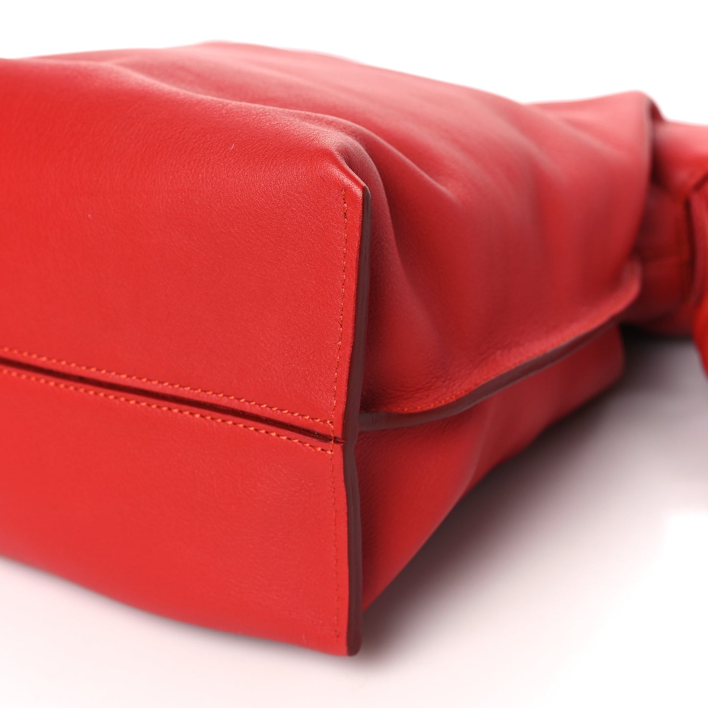 Calfskin Flamenco Knot Bag Red