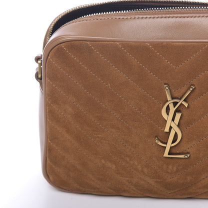 Saint Laurent Suede Matelasse Monogram Lou Camera Bag Cinnamon 9 of 13