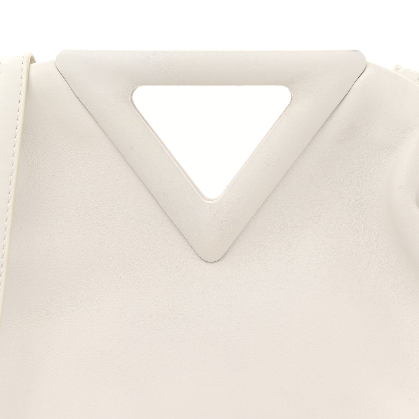 Calfskin Small The Point Triangle Bag Chalk