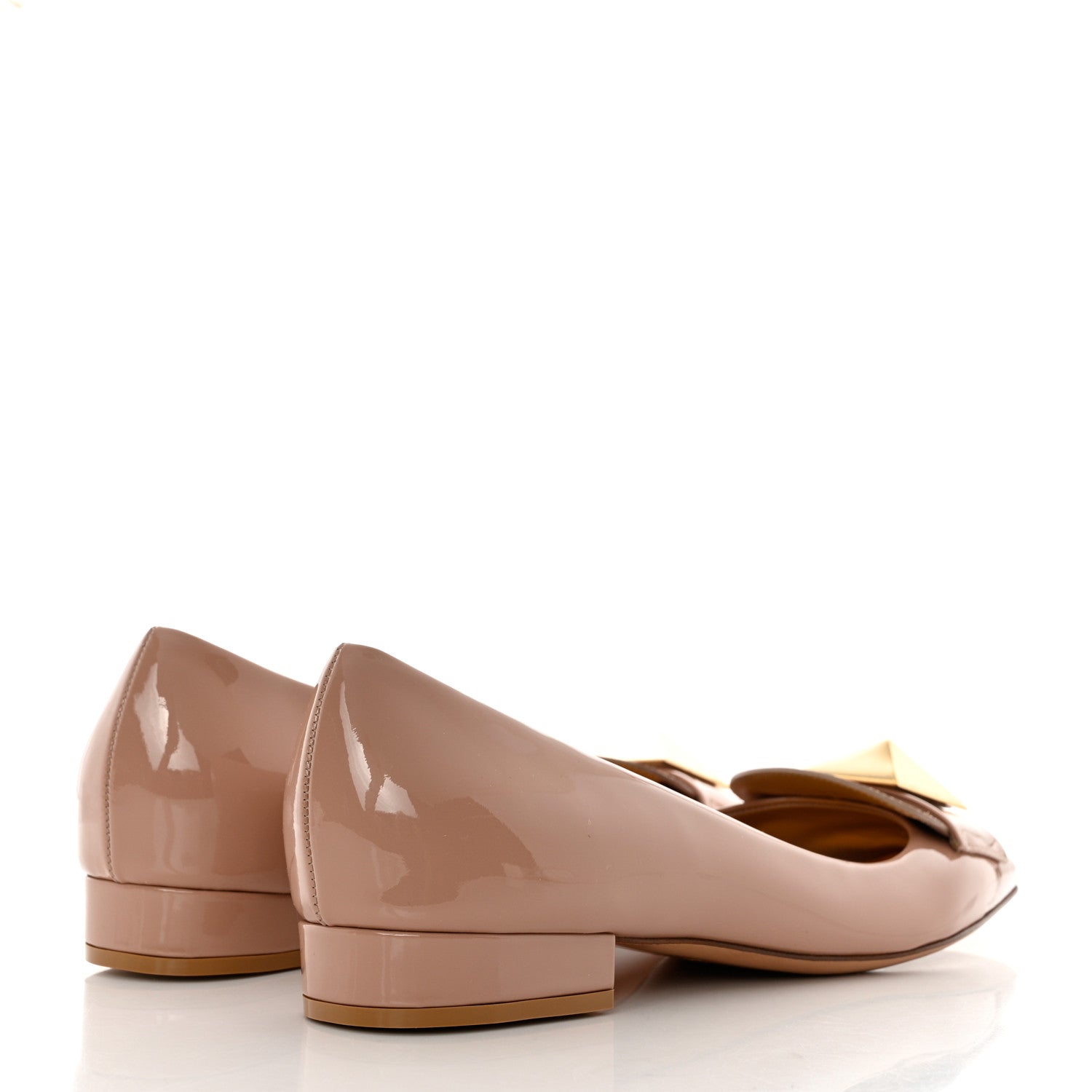 Valentino Garavani Patent One Stud Ballerina 20mm Flats 41 Rose Cannelle 4 of 9