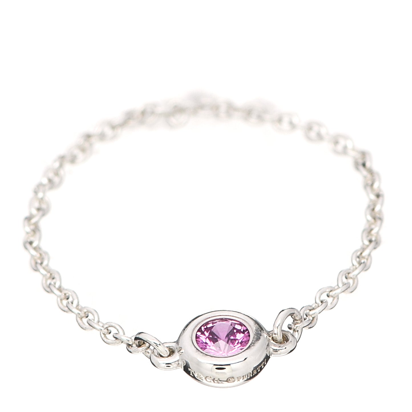 Sterling Silver Pink Sapphire Elsa Peretti Color by the Yard Ring 54 7