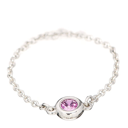 Tiffany Sterling Silver Pink Sapphire Elsa Peretti Color by the Yard Ring 54 7 1 of 5