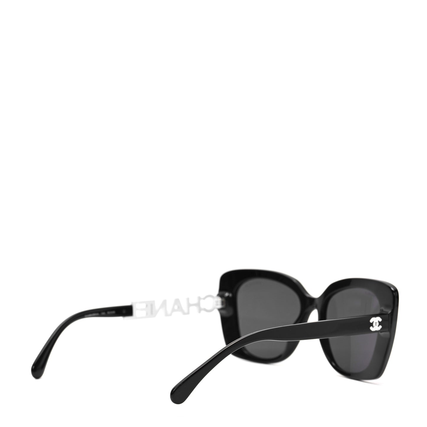 Acetate Strass Square Sunglasses 5422-B Black White