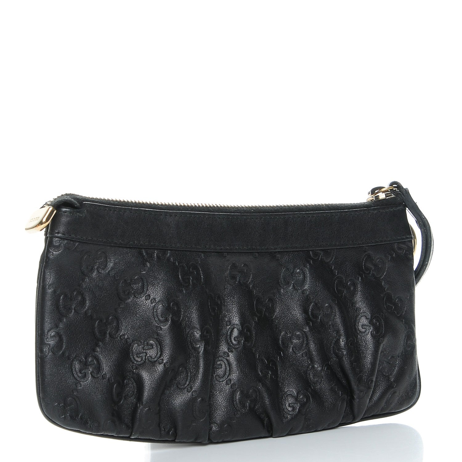 Gucci Guccissima Signature New Britt Wristlet Black 3 of 7