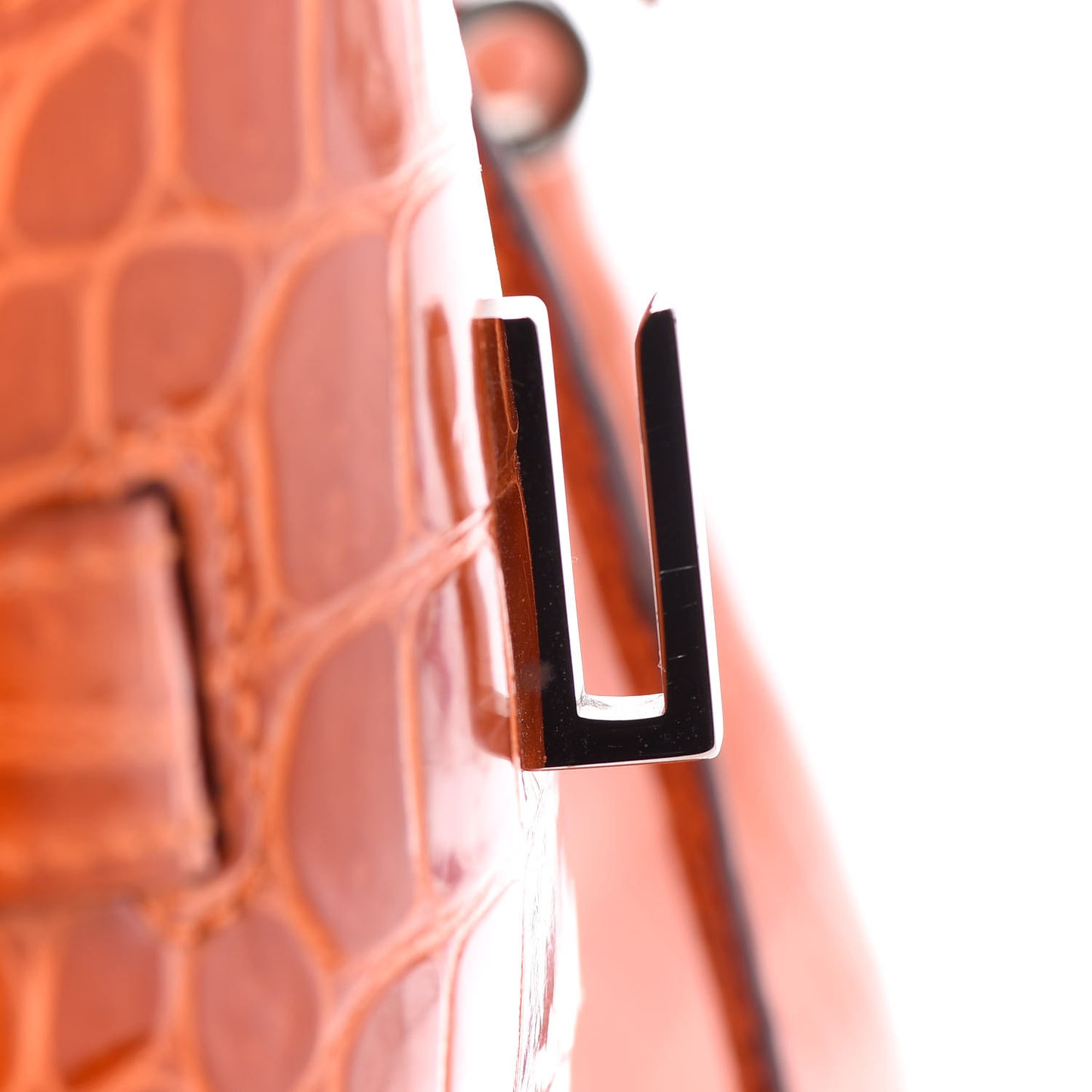 Shiny Porosus Crocodile Birkin 30 Orange