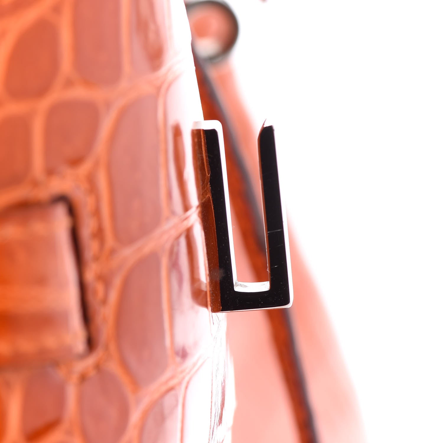 Hermes Shiny Porosus Crocodile Birkin 30 Orange 15 of 29