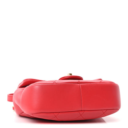 Chanel Lambskin Quilted Small Circular Handle Bag Brilliant Rouge 4 of 10