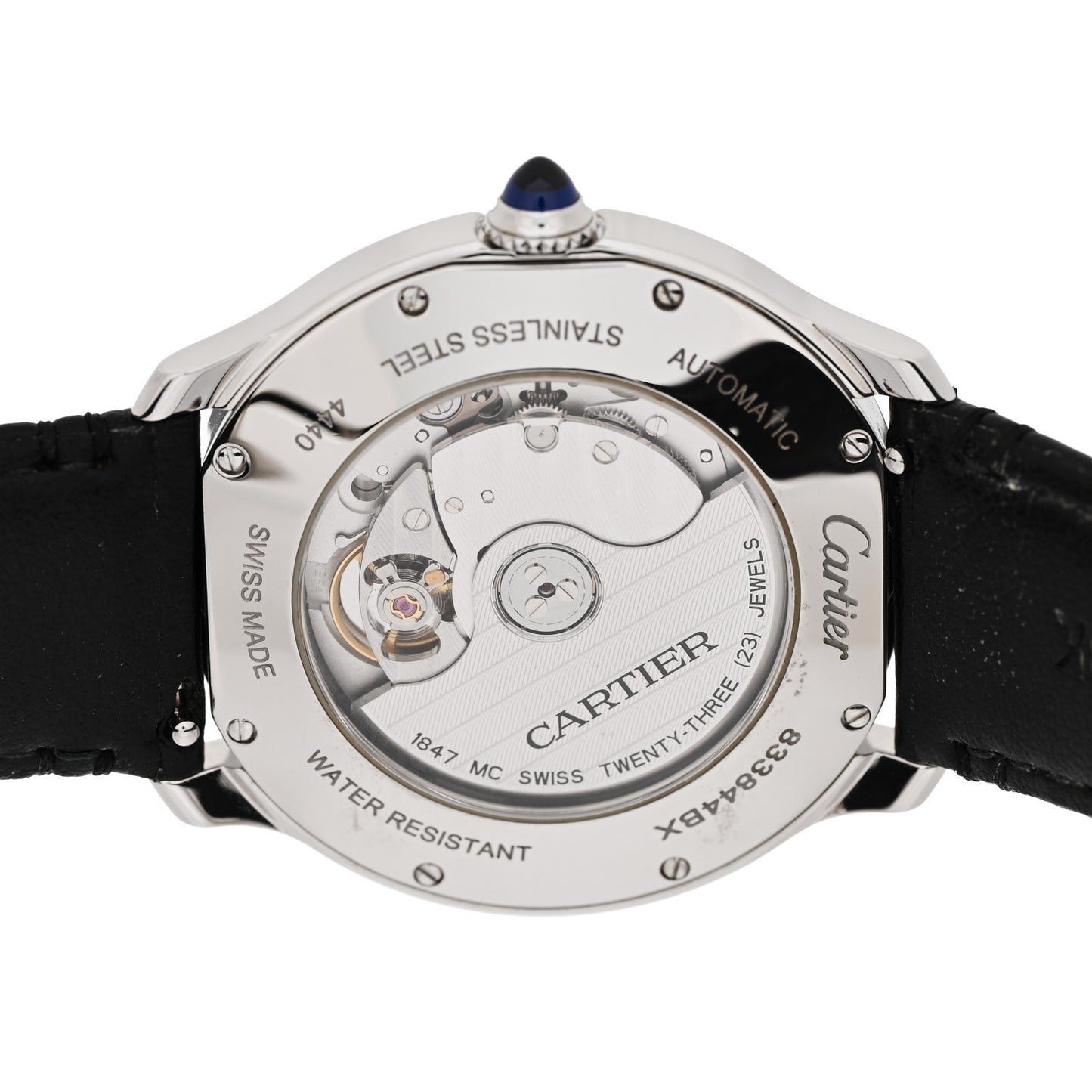 Stainless Steel Calfskin 40mm Ronde Must de Cartier Automatic Watch