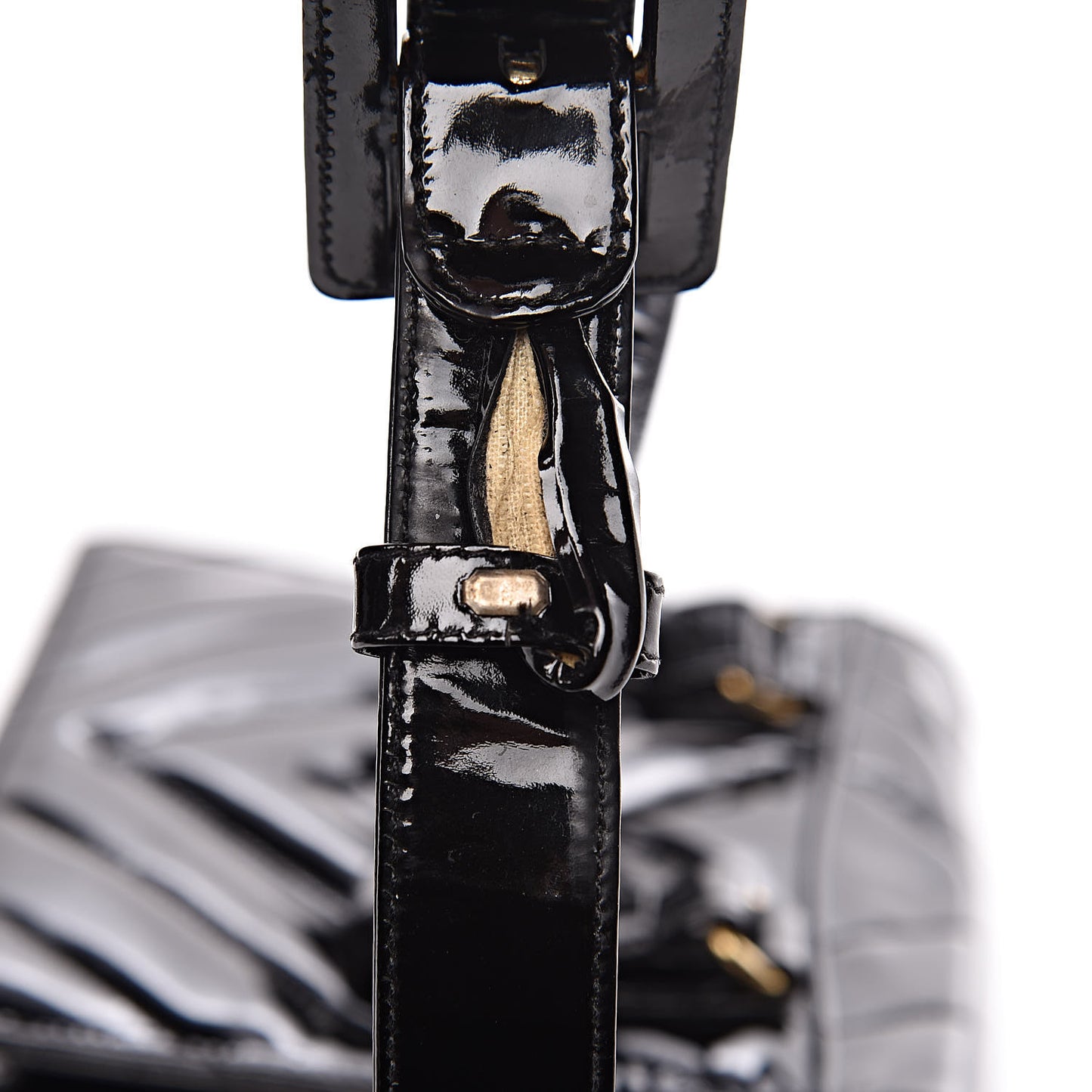 Patent Chevron Quilted Belt Bag 70 28 Black