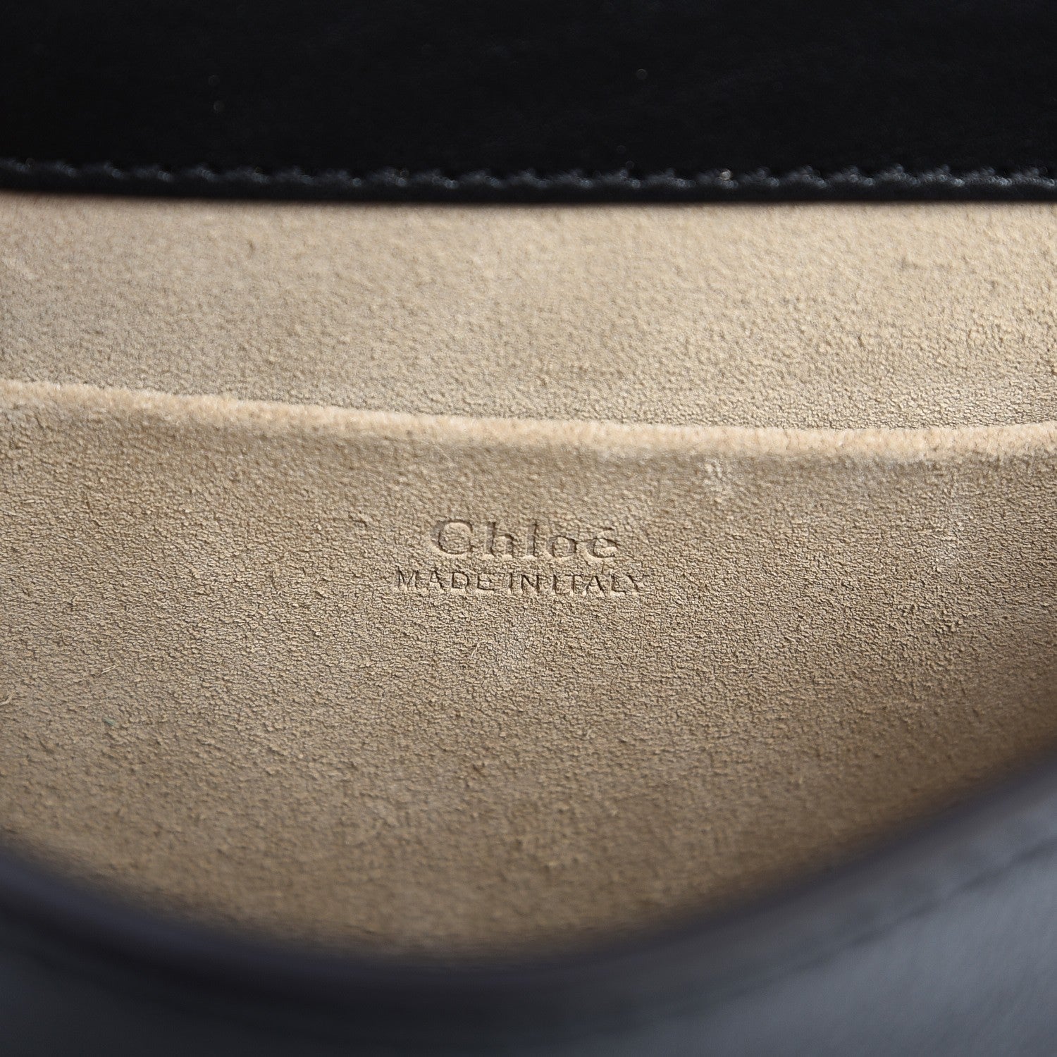 Chloe Calfskin Suede Floral Patchwork Small Nile Bracelet Bag Black 7 of 9