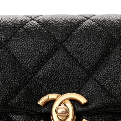 Chanel Shiny Caviar Quilted Chain Melody Waist Belt Bag Black 11 of 12