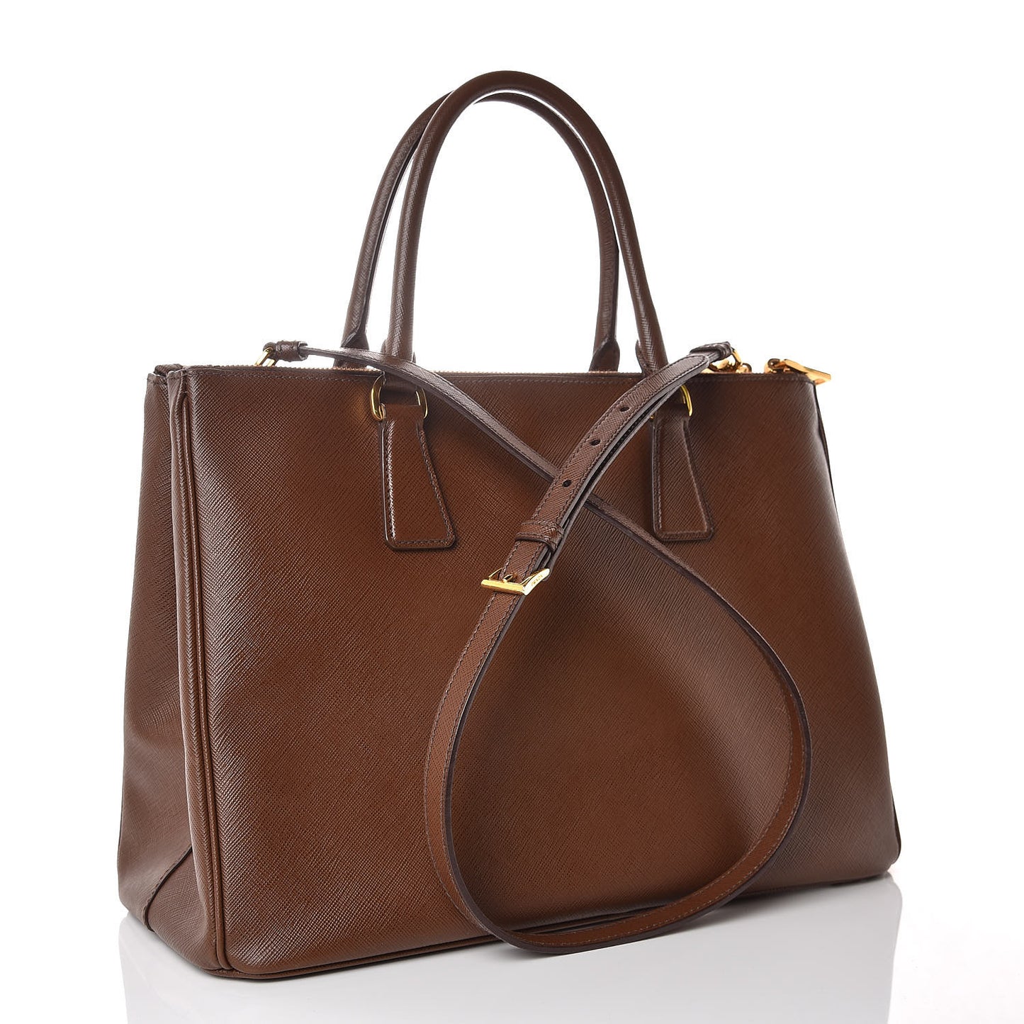 Saffiano Medium Galleria Double Zip Tote Cacao