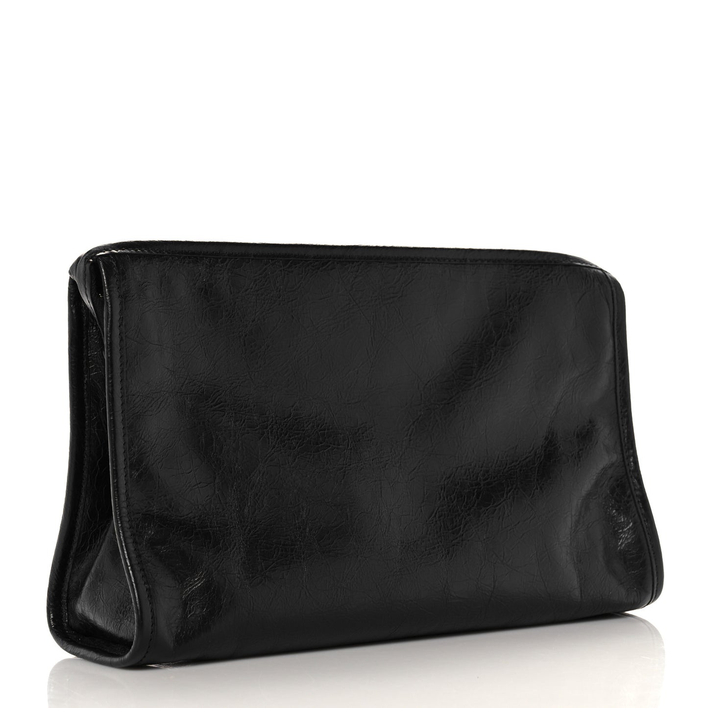 Fluffy Calfskin Morpheus Zip Pouch Black