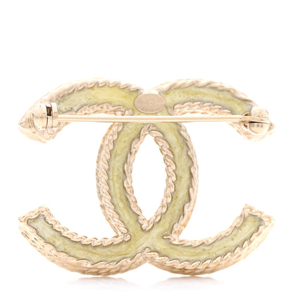 Chanel Crystal CC Brooch Pin Light Gold 3 of 5