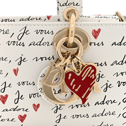 Christian Dior Calfskin Je Vous Adore Dioramour Small Lady D-Joy White Black Red 8 of 10