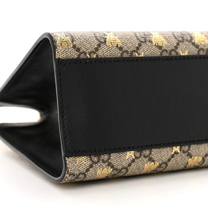Gucci GG Supreme Monogram Bees Small Padlock Tote Beige Oro Black 9 of 12